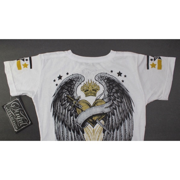 Sinful Affliction NWT Salem Skull with Angel Wings Edgy Top Large - Picture 9 of 10